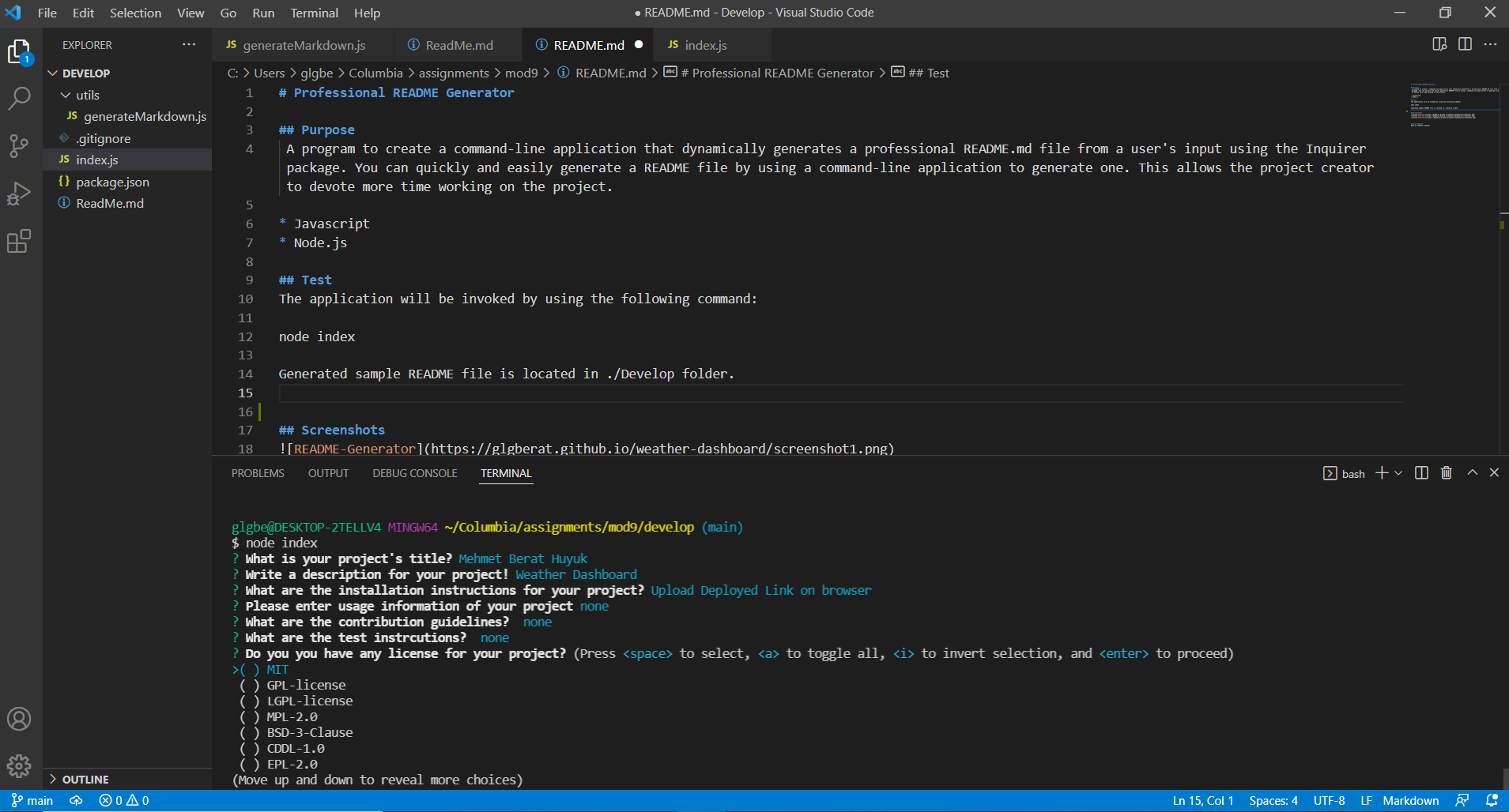 GitHub - glgberat/professional-readme-generator